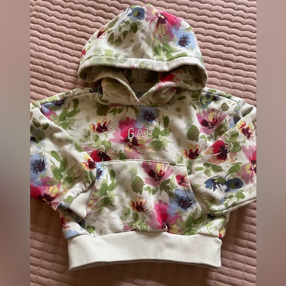 GAP Other - GAP Kids Floral Hoodie - Cream and Multicolor